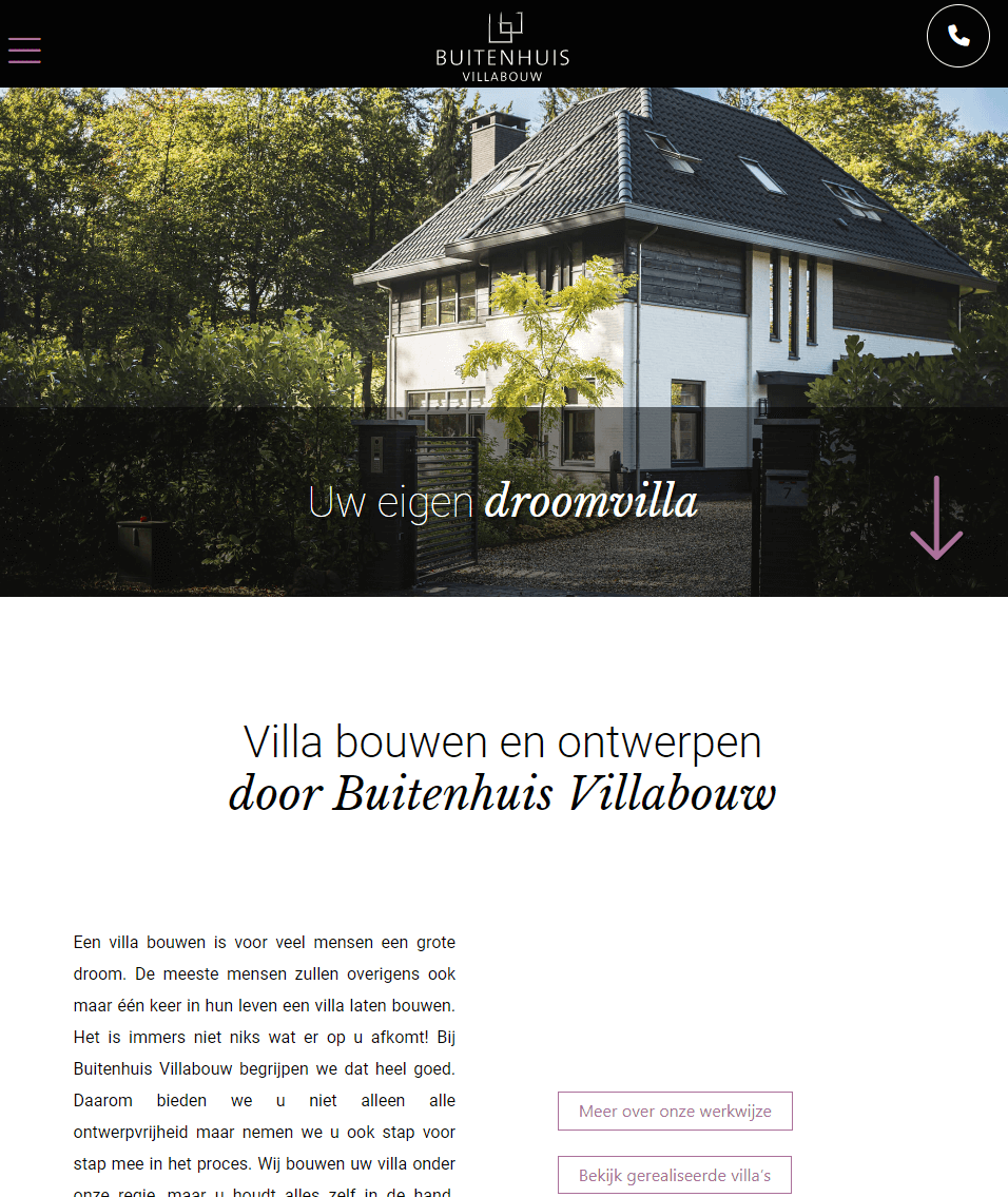 Buitenhuis villabouw - Tablet